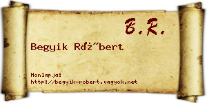 Begyik Róbert névjegykártya