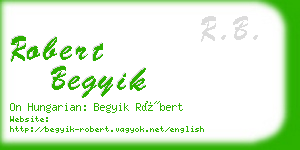 robert begyik business card